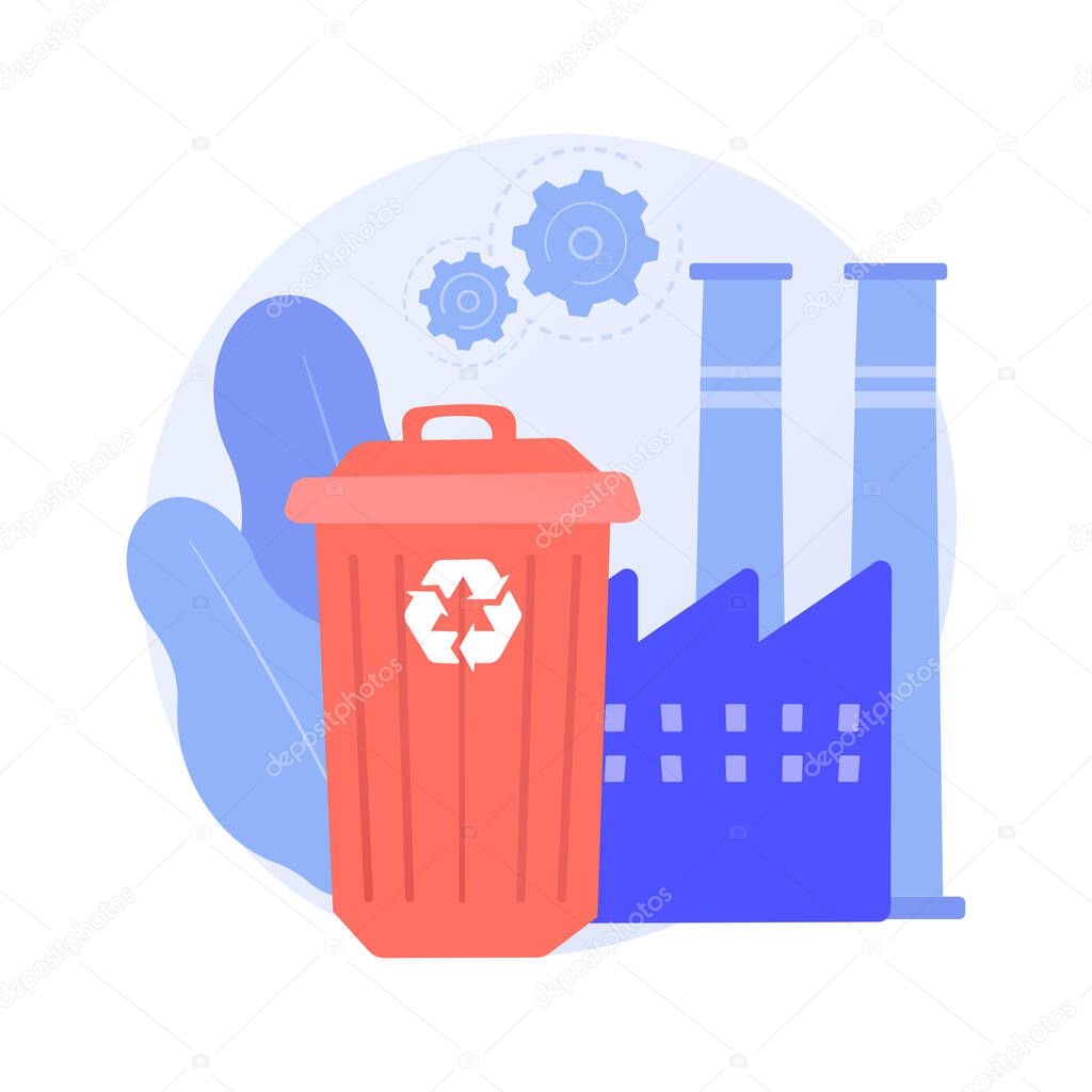 Mechanical recycling abstract concept vector illustration.
