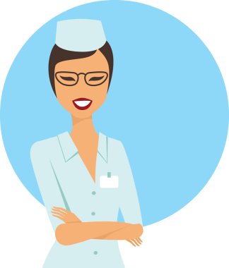 Kendinden emin bir kadın doktor karakter yarım şekil