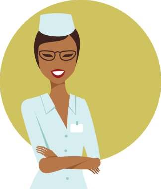 Kendinden emin bir kadın doktor karakter yarım şekil