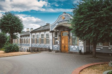 Eski Bankası eski şehir Slonim, Grodno region, Beyaz Rusya'nın bina cephe.