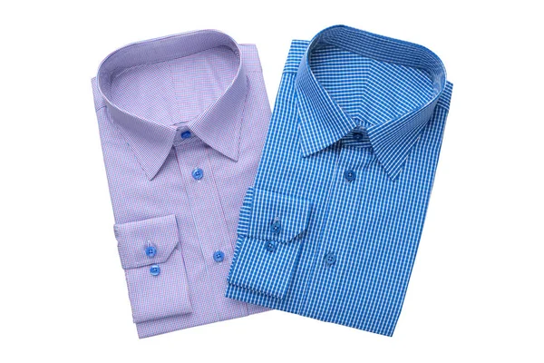 Dos camisas para hombre de moda, aisladas en blanco . — Foto de Stock