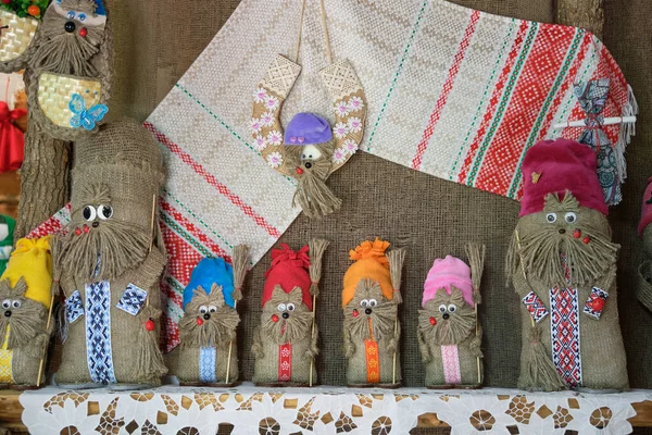 Dukory Belarus July 2020 Traditional Belorussian Amulet Dolls Brownies Burlap — Stock Photo, Image