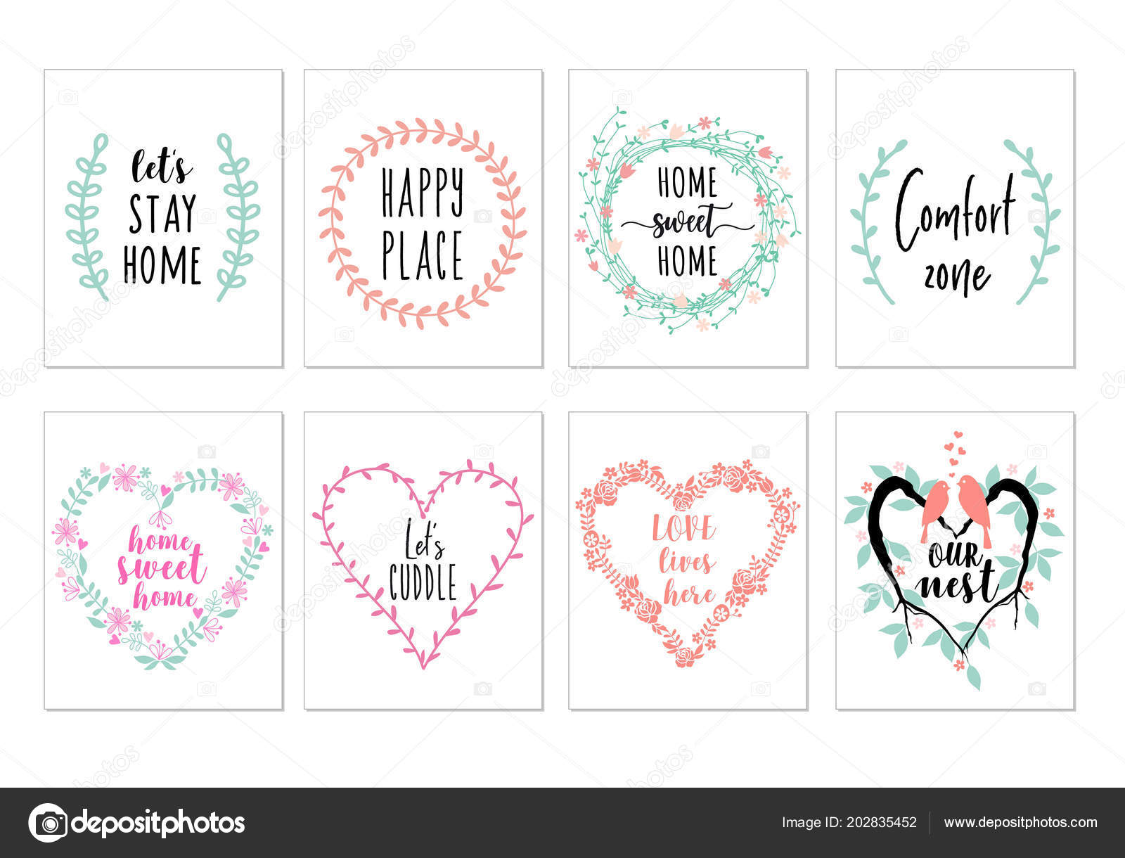 Home Sweet Art Prints Es Wall Set Vector