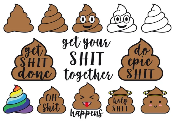 Poop-Symbole, Vektorgrafik-Designelemente — Stockvektor