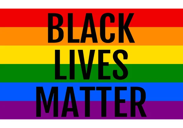 Black Lives Matter Rainbow Flag Lgbt Gay Pride Gender Equality — Stockový vektor