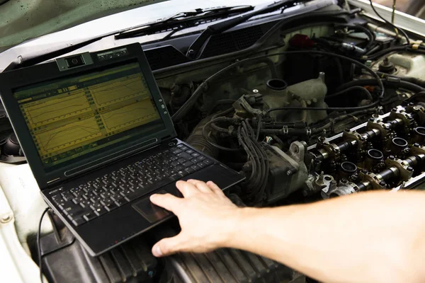 Diagnóstico Computador Carro — Fotografia de Stock