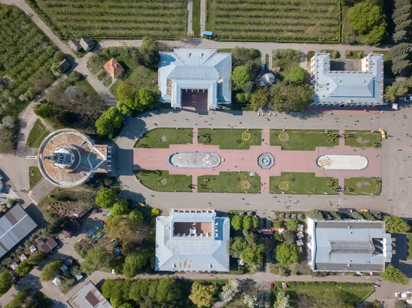 Luftaufnahme Von Der Stadt Kyiw Ausstellungszentrum Mit Vielen Pavillons Und — Stockfoto