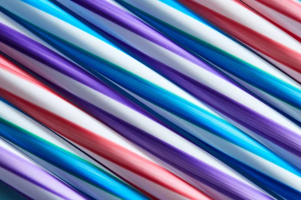 Patrón Diagonal Colorido Plástico Beber Pajitas —  Fotos de Stock