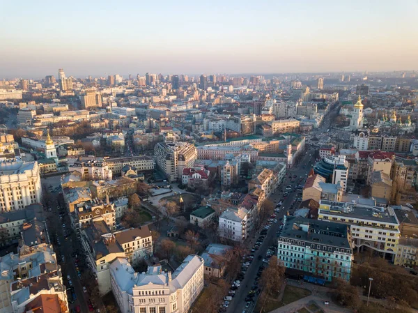 Αεροφωτογραφία Του Κιέβου Κτίρια Κέντρο Πόλης Και Τον Καθεδρικό Ναό — Φωτογραφία Αρχείου