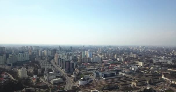 Вид Воздуха Город Киев Украина Солнечный День — стоковое видео