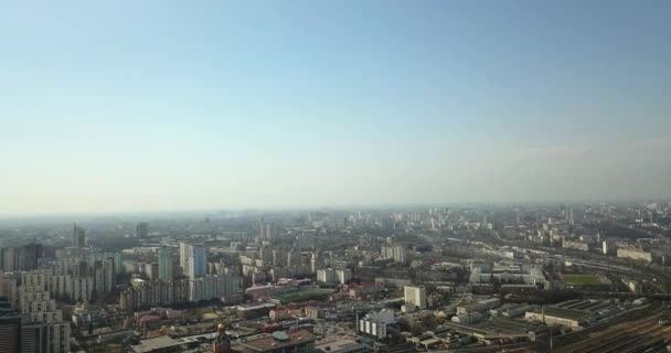 Luftaufnahme Der Stadt Kyiw Ukraine Einem Sonnigen Tag — Stockvideo
