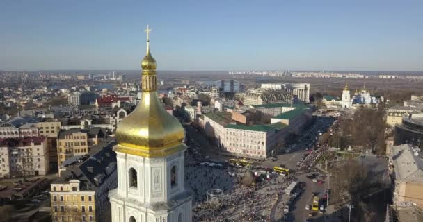 Vista Aérea Catedral Santa Sofia Património Mundial Unesco Cidade Kiev — Vídeo de Stock