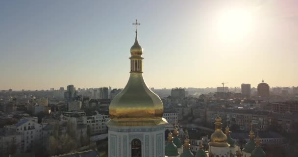 Aerial View Cathedral Sophia Unesco World Heritage Site Kyiv City — Stock Video