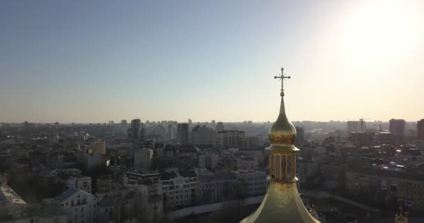 Letecký Pohled Katedrálu Sophia Světového Dědictví Unesco Městě Kyjevě Ukrajina — Stock video