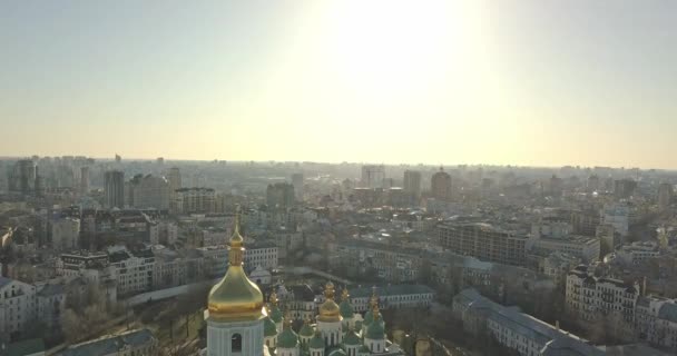 Вид Воздуха Собор Святой Софии Объект Всемирного Наследия Юнеско Киев — стоковое видео