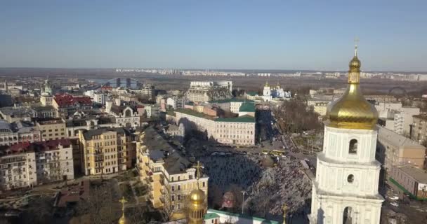 Aerial View Cathedral Sophia Unesco World Heritage Site Kyiv City — Stock Video