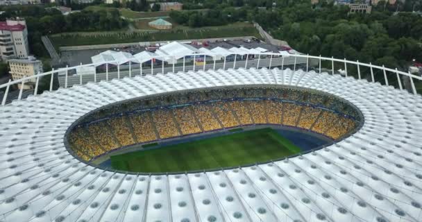 Wgląd Nocy Antenowe Olimpiyskiy National Sports Complex Kijów Ukraina — Wideo stockowe