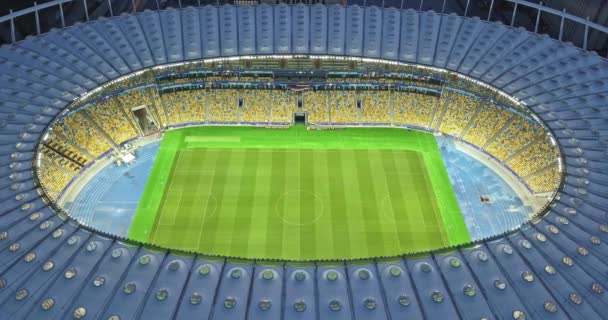 Veduta Aerea Notturna Dell Olimpiyskiy National Sports Complex Kiev Ucraina — Video Stock