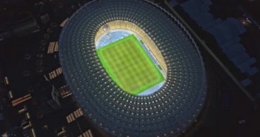 Olimpiyskiy ulusal spor kompleksi, Kiev, Ukrayna hava gece görünümü 