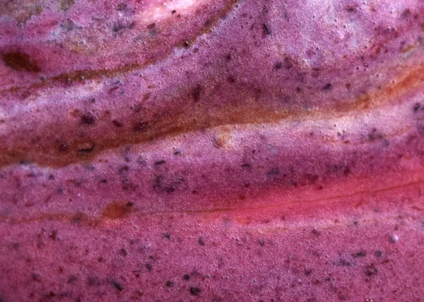 Roztavené Ovoce Zmrzlina Pozadí Abstraktní Zdobí Růžové Hnědé Barvy Detail — Stock fotografie