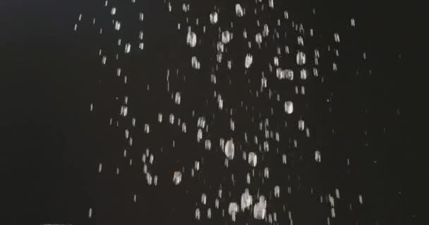 Pile Fresh Ripe Cherries Water Falling Dark Background Video — Stock Video