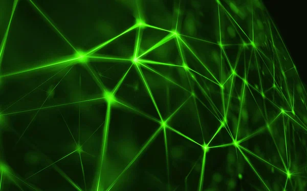 Blockchain 技術コンセプト ライト線とグリッド ネットワーク背景 抽象的なテクノロジー メッシュ — ストック写真