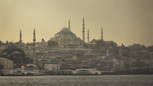 Város Isztambul Nézd Mecset Hang Napsugárzás Felhőkön Törökország — Stock videók