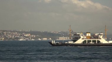 panoramik güzel cityscape ve gemi, Istanbul, Türkiye