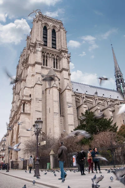 Paris France August 2006 Street Tourist Attraction Notre Dame Cathedral — Stock Photo, Image