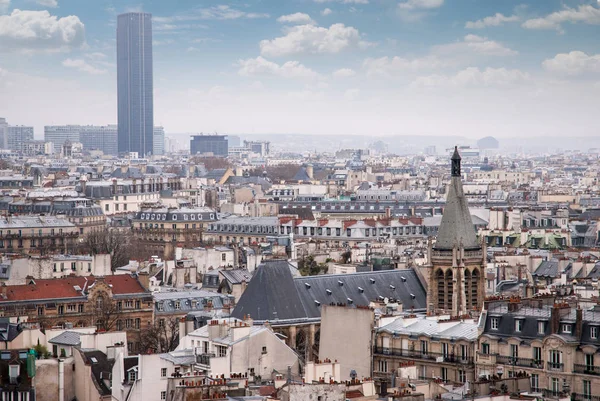 Paris Vue Sur Quartier Latin Montparnasse Avec Notre Dame — Photo