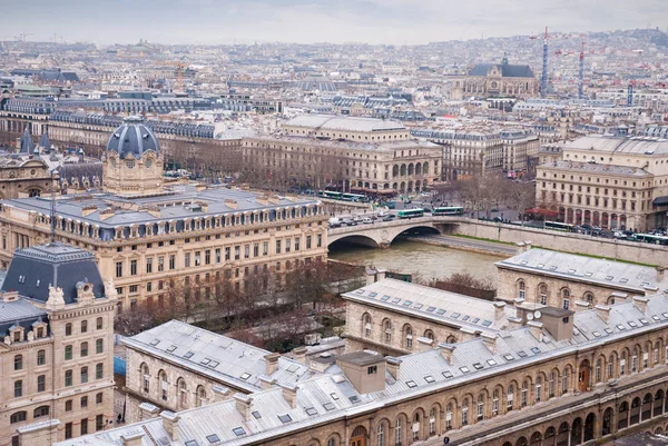 Paris Havadan Görünümü Seine Nehri Fransa — Stok fotoğraf