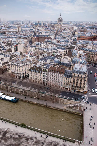 Vista Aérea París Río Sena Francia — Foto de Stock