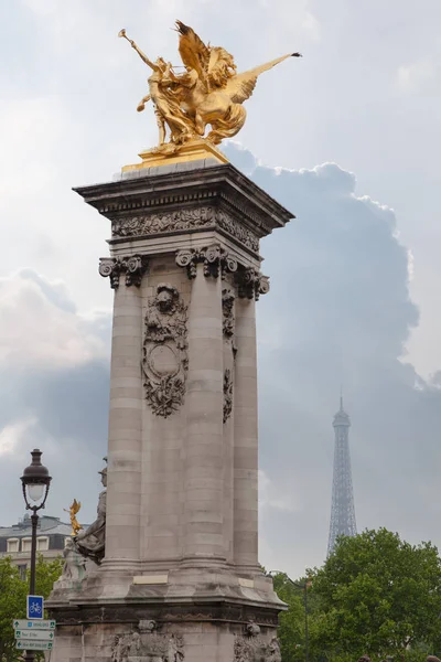 Sculptuur Alexandre Iii Brug Pont Alexandre Iii Een Boog Beroemde — Stockfoto