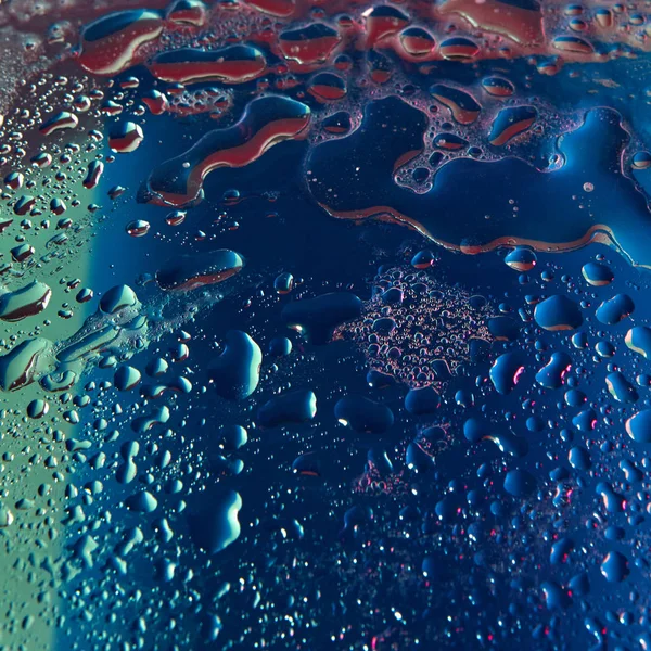 Krople Wody Neon Purpurowy Niebieski Kolor Tła Modne Tło Dla — Zdjęcie stockowe