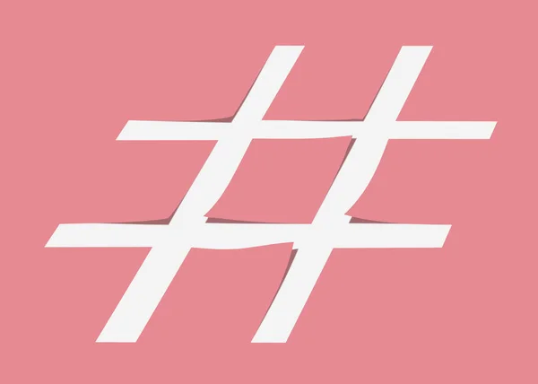 Pasztell Rózsaszín Papír Háttérrel Kivágott Hashtag Sóhajtott Elrendezés Design — Stock Fotó