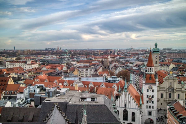 Luchtfoto Panoramisch Stadsgezicht Boven Daken Van Retro Huizen Historische Deel — Stockfoto