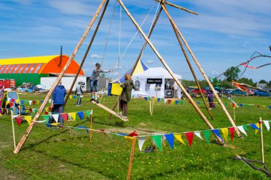 Haziran 8-12, 2018 üzerinde Tyumen, Rusya'da meydana geldi gökyüzü ve toprak ethnofestival