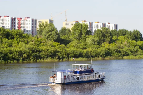 Tyumen Rusia Julio 2018 Barco Motor Del Almirante Flota Con — Foto de Stock