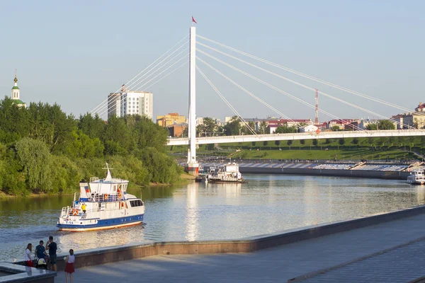 Tyumen Federacja Rosyjska Lipca 2018 Statek Motorowy Tyumen Unosi Się — Zdjęcie stockowe