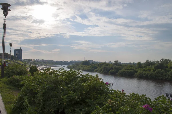 Набережна Річки Туром Тюмень Російська Федерація — стокове фото
