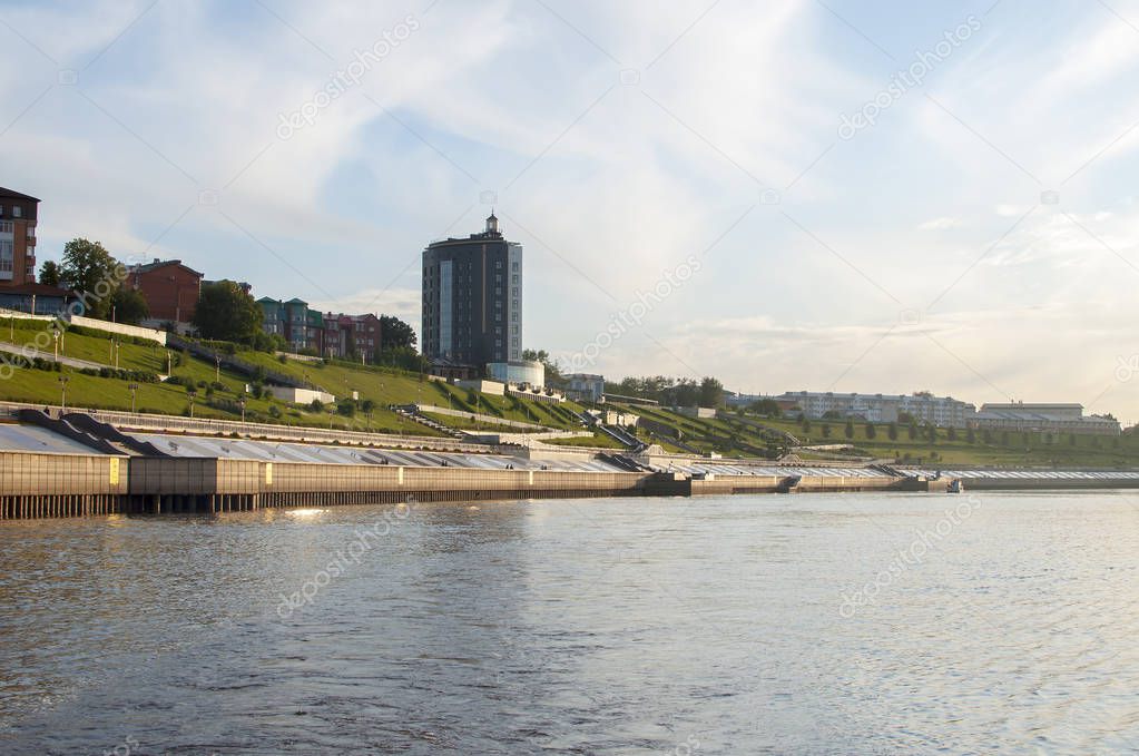 Tura River Embankment in Tyumen, Russia