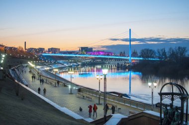 Tyumen, Rusya, 19 Nisan 2019: Em üzerinde bir bahar yüksek su