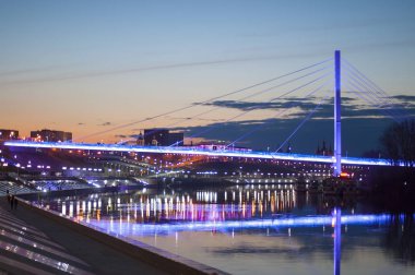 Tyumen, Rusya, 19 Nisan 2019: Em üzerinde bir bahar yüksek su