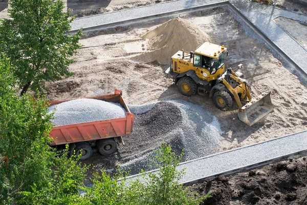 Tyumen Rússia Agosto 2020 Equipamento Construção Processo Trabalho — Fotografia de Stock