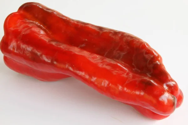 Rode Paprika Witte Achtergrond — Stockfoto