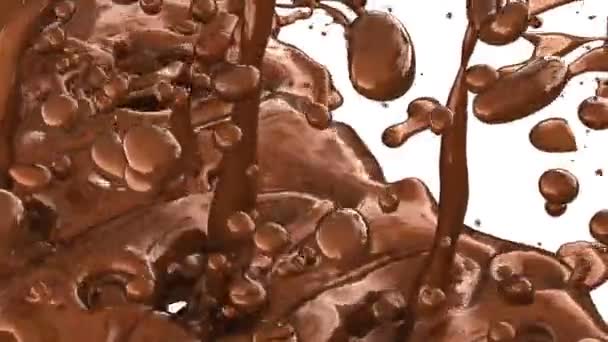 Flowing Chocolate White Background — Stock Video