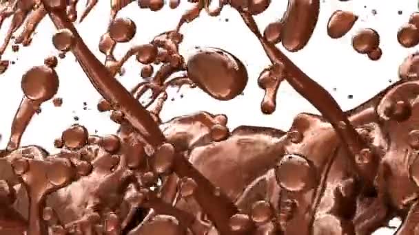 Flujo Chocolate Sobre Fondo Blanco — Vídeo de stock