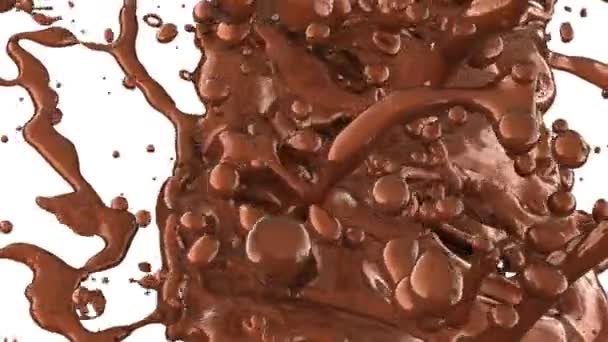 Chocolate Fluindo Sobre Fundo Branco — Vídeo de Stock