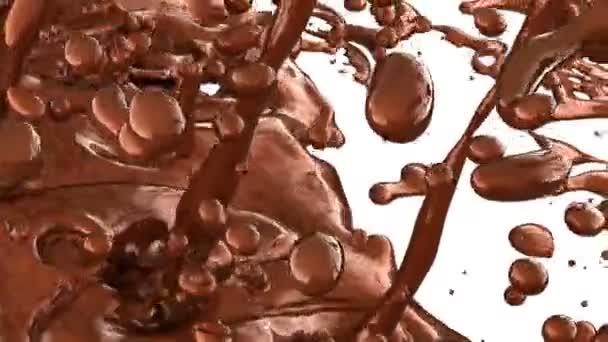 Тече Шоколад Білому Тлі — стокове відео