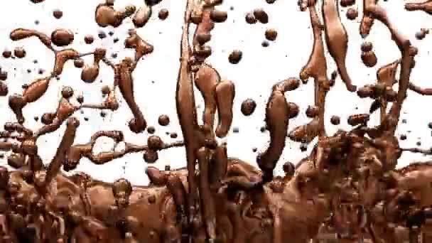 Chocolate Caliente Salpicaduras Cacao Con Cámara Lenta Alfa Render Animación — Vídeo de stock